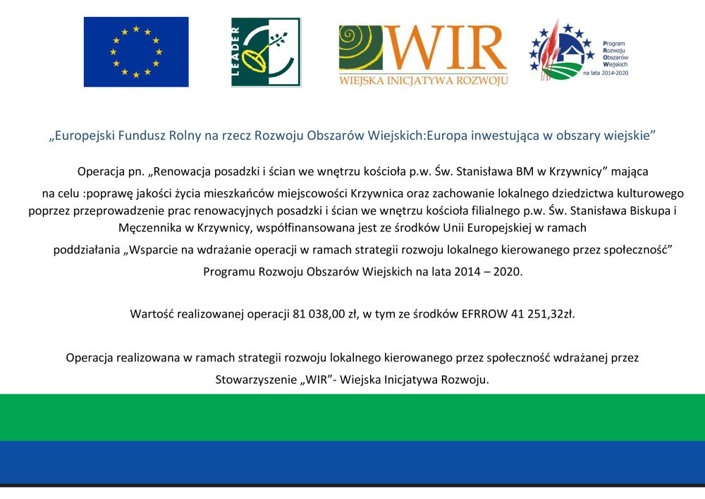 Informacja o projekcie zrealizowanym w Krzywnicy