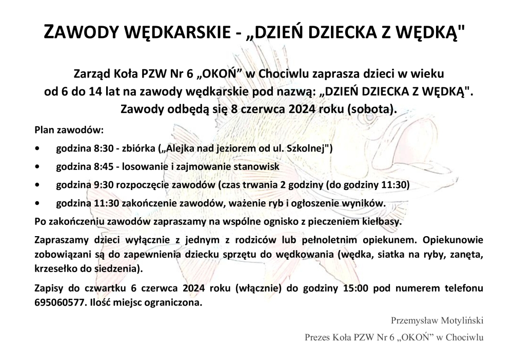 "Dzień Dziecka z wędką" - zapraszamy na zawody