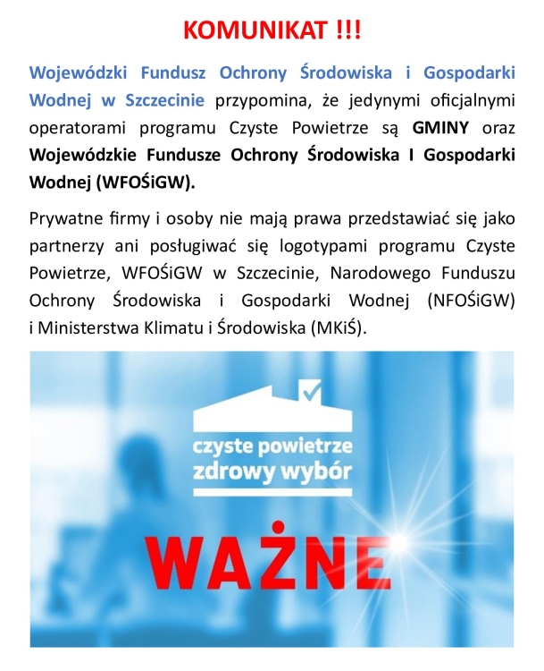Komunikat - Czyste Powietrze